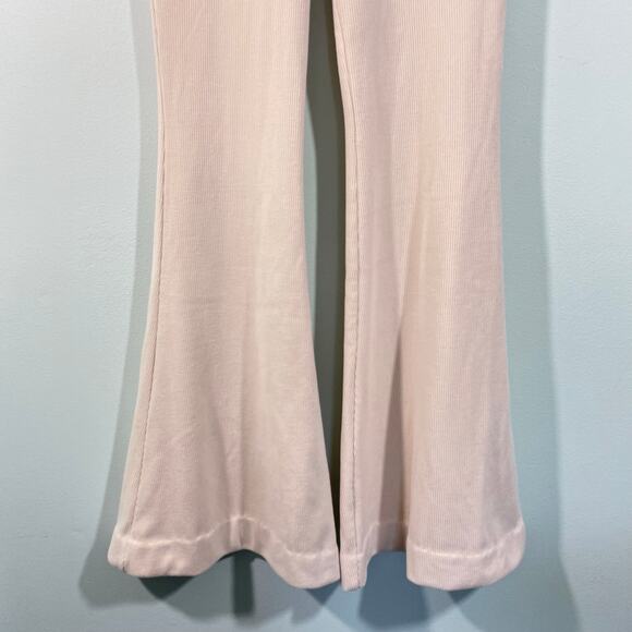 Princess Polly Cream Soft Ribbed Twist Waist Super Flared Pull On Pants Size 0 - Picture 4 of 7